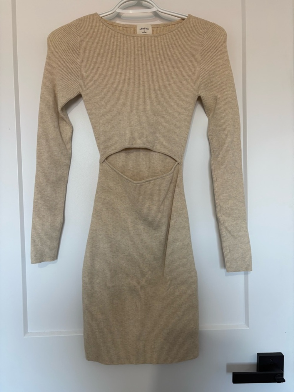 Wilfred Ribbed Long Sleeve Cutout Dress